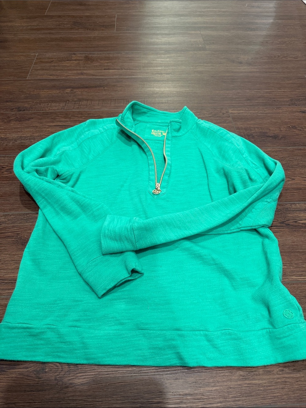 Lilly Pulitzer Women’s light green quater zip Sweater.